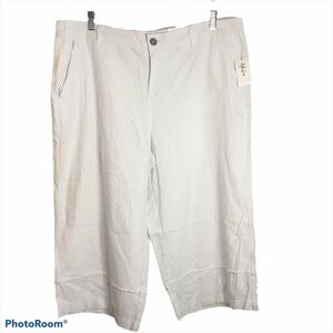 Style & Co Wide Leg Relaxed Fit Cropped Linen Summer Pants Plus Size 18